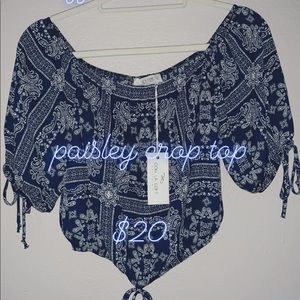 Paisley Crop Top (Off the shoulder)